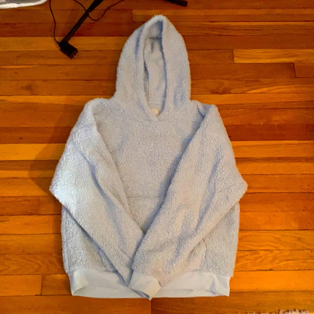 baby blue fluffy sweater
